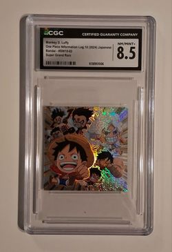 **2024 One Piece Japanese Niformation Log.10 Bandai SGR Monkey D. Luffy #SW10-02 CGC 8.5 NM-MT+**