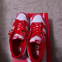 Nike dunk low retro “ red and white “