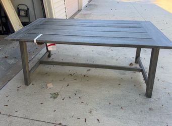 Gray Wood Outdoor Dining Table