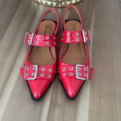 Red Patton Ballet Flats Size9