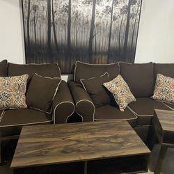 Living Room Furniture Plus Wall Art And Pillows 