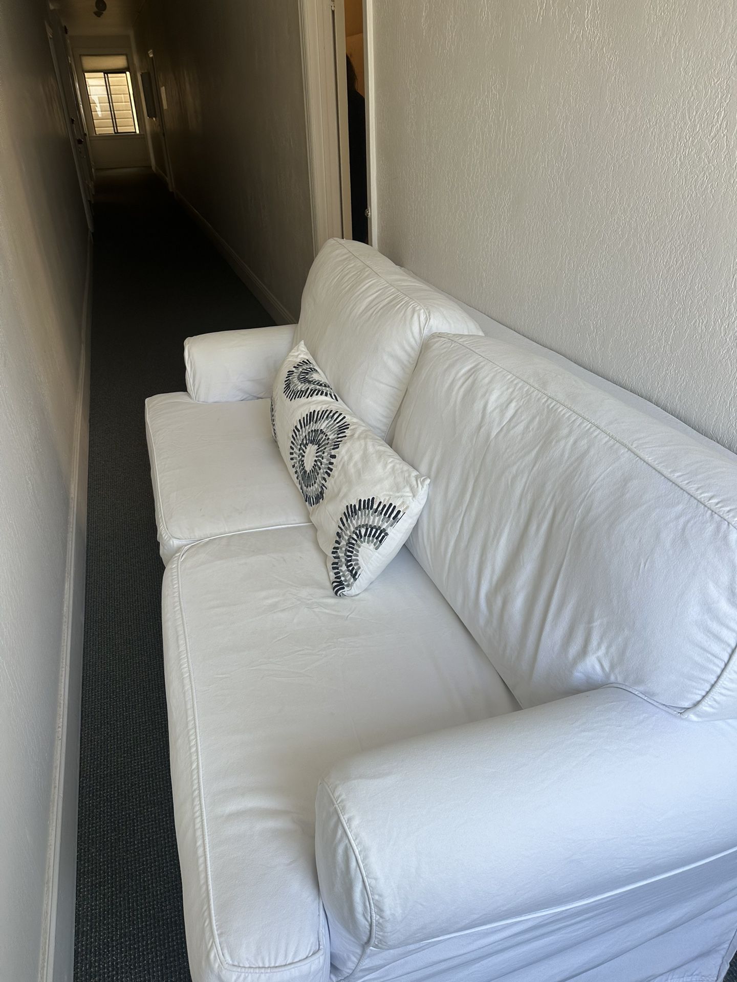 White Slip Cover Couch 