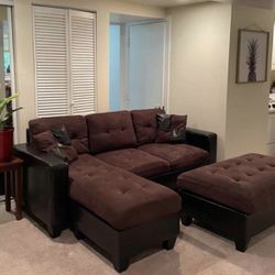 L Shape Sectional Sofa Couch With Ottoman (sleeper Sofa) 