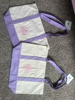 TRADER JOES PURPLE CANVAS BAGS