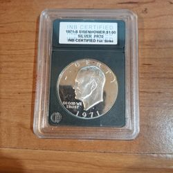 1971-S Eisenhower $1 SILVER COIN PR70