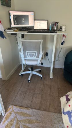 48”x24” White Electric Standing Desk
