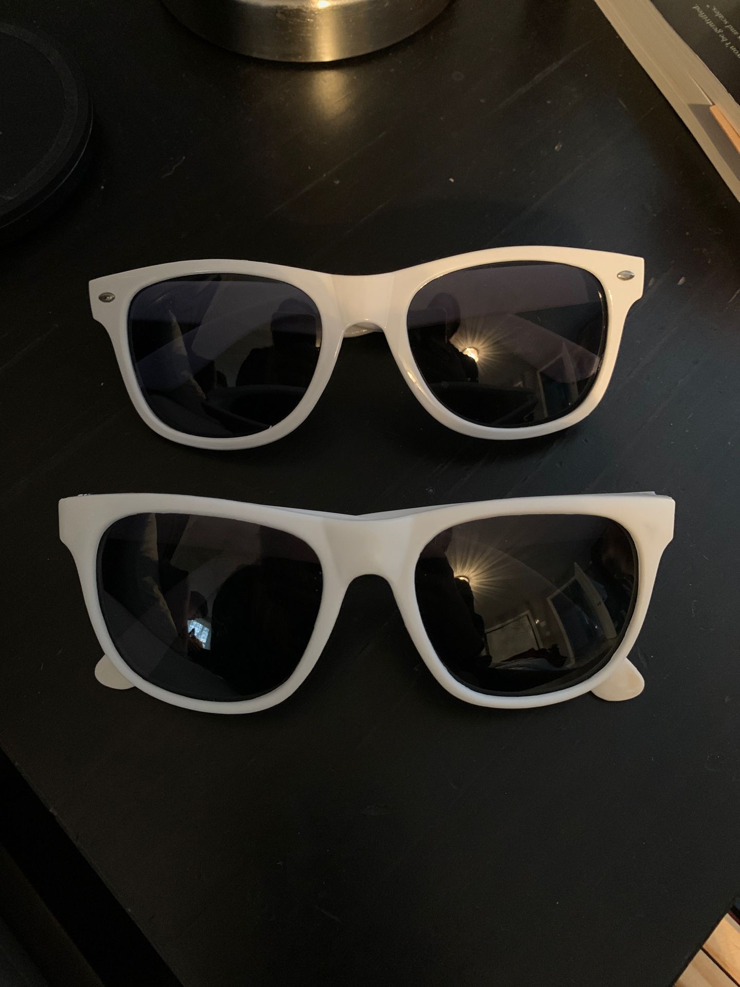2 pairs white sunglasses