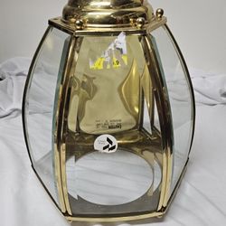 Beautiful Antique Brass Framed Glass Lamp Part 