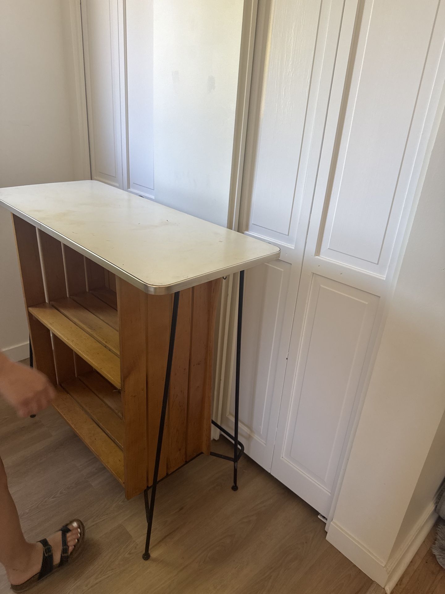 Mid Century Iron Sturdy Stand Utility Table