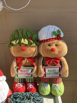 Christmas Gingerbread  Plush Greeters Boy And Girl Bundle New 
