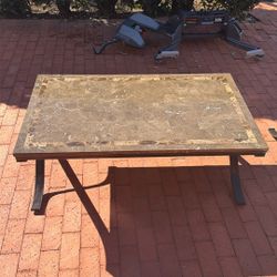 Solid Metal Base Granite Top Coffee And End Table