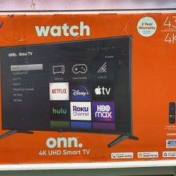 Onn Roku Tv 43" 4K UHD Smart Tv 
