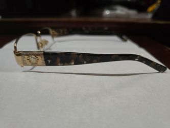 Versace VE1175B Gold Tortoise Medusa Eyeglasses w/ Case, Box & Booklet