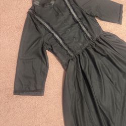 New large black long goth gothic dress costume prarie Victorian Renaissance