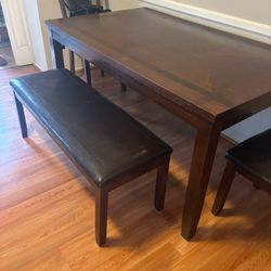 Dining Table Bench And 2 Chairs Solid Wood