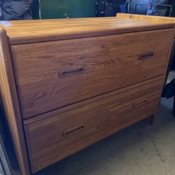 Solid Wood 2 Drawer File Cabinet