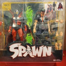 Mcfarlane Gold 30th Anniversary Spawn and Todd 7" Action Figures 2-Pack