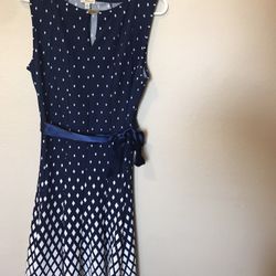 Blue and White Polka Dot Dress
