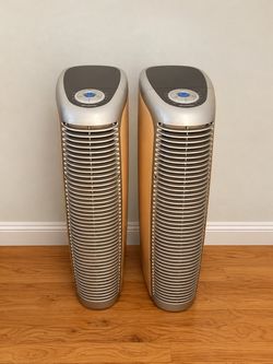 Pair of Brookstone Tower Air Purifiers – Reusable Filters