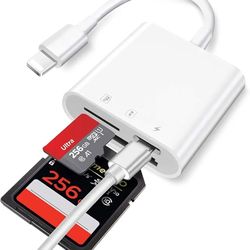 Lightning to SD Card Camera Reader for iPhone iPad, Apple MFi Certified FUHAYA Dual Card Slot Micro SD/SD Memory Card Reader Adapter, Trail Game Camer