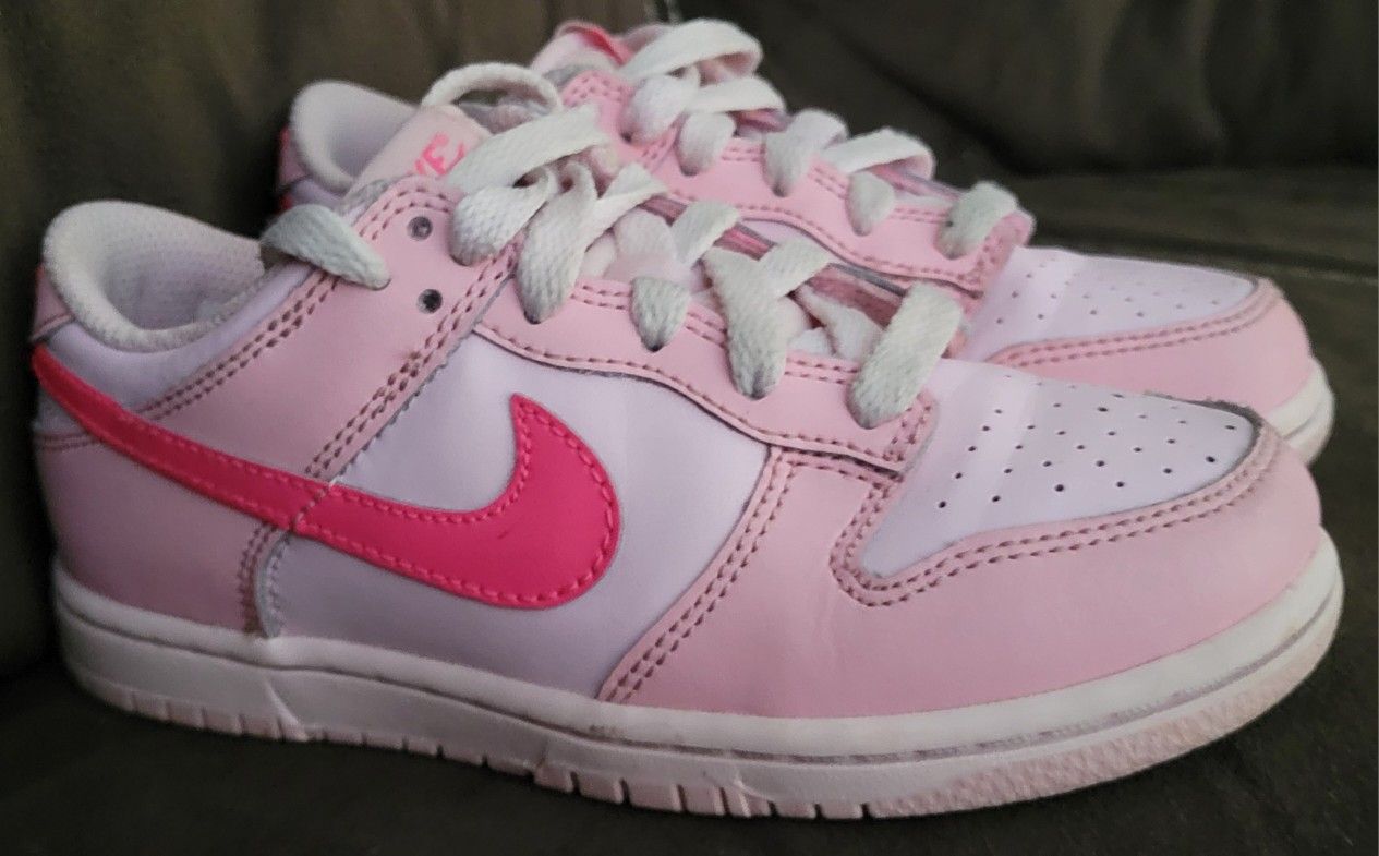 Girl's Pink Nike Dunk Shoes Size 13c