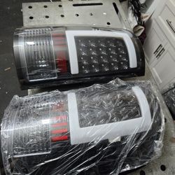 LED Tail Light Set – Smoked w/ White Bar – Mustang S197 Style – Brand New