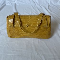 Nancy Gonzales Mustard Yellow Exotic Handbag 100% Authentic