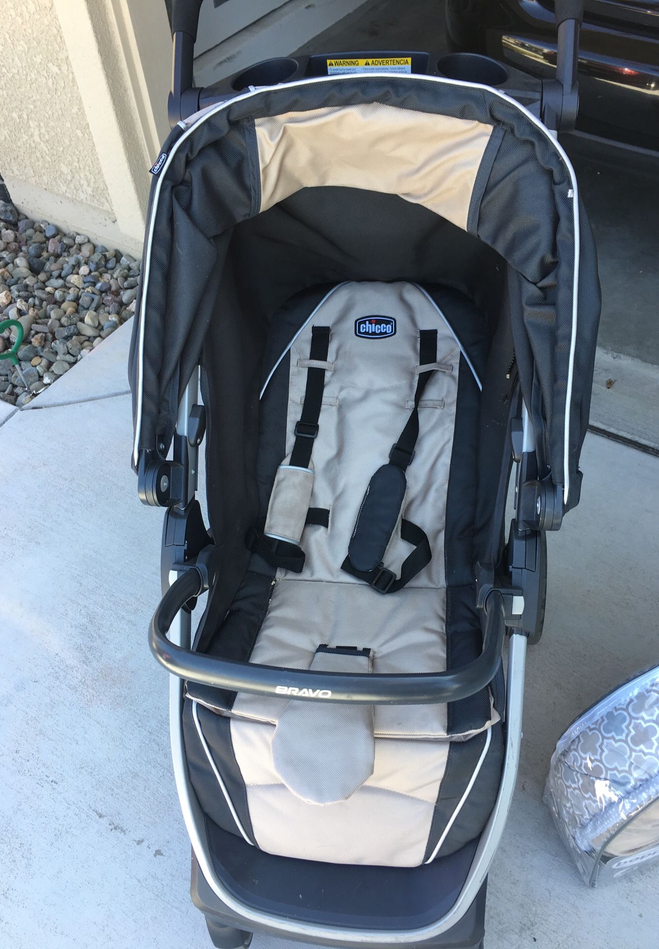 Chicco lightly used car seat and stroller. Boppy infant pillow and snoogle. Barely used.