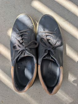 Men's Navy Leather Low-Top Sneakers Ecco 14