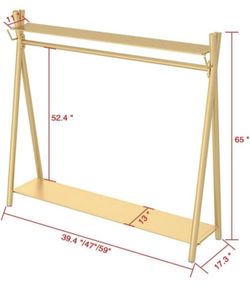 Gold Industrial Clothes Rack