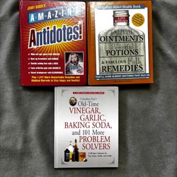 Jerry Baker Books set of 3 Amazing Antidotes, Oddball Ointments Old Time Vinegar