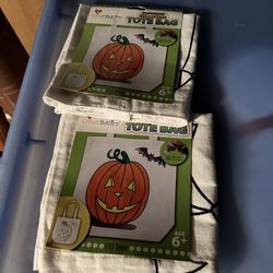 Two Do It Yourself Halloween Tote Bags New 