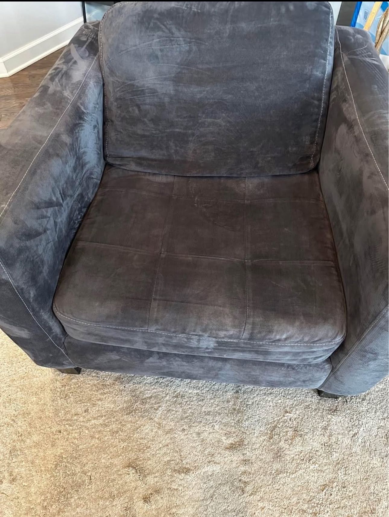 Grey Sectional Sofa with single Sofa
