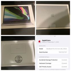 New M2 Macbook Pro 16 Gb Ram 1 Tb Flash AppleCare+ Included