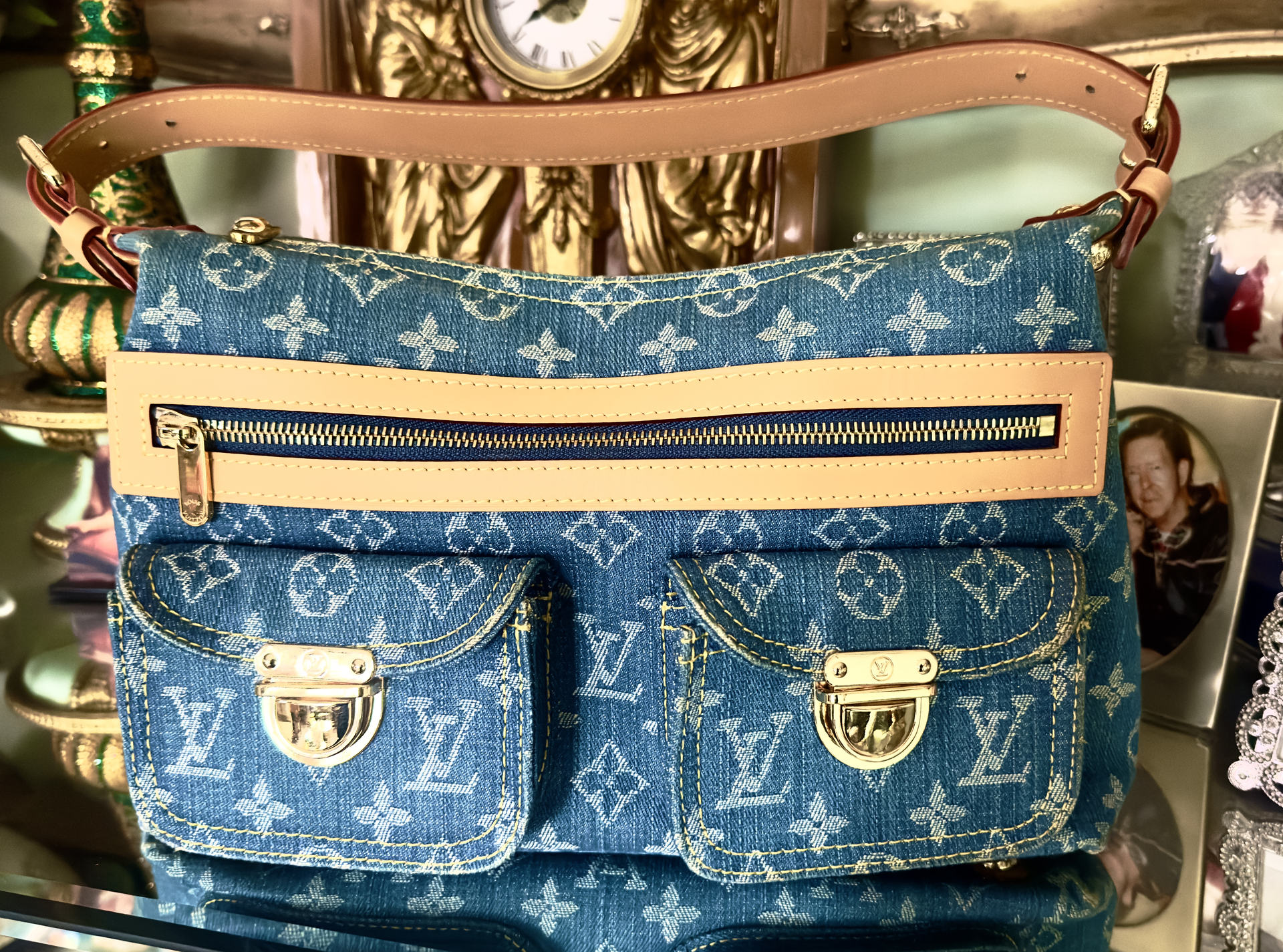 Luis Vuitton Monogram Denim Baggy P.M.