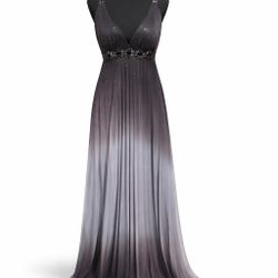 Betsy & Adam Women’s Size 8 Beaded Halter Ombre Evening Gown NWT