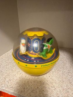 Vintage original Fisher-Price chime ball rocking horse Swan