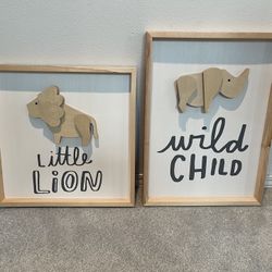 Wooden Animal Wall Art Nursery/Kids Set