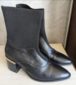 New woman's Universal Standard Leather Porto Ankle Sock Boots Women's Made in Portugal Size 10