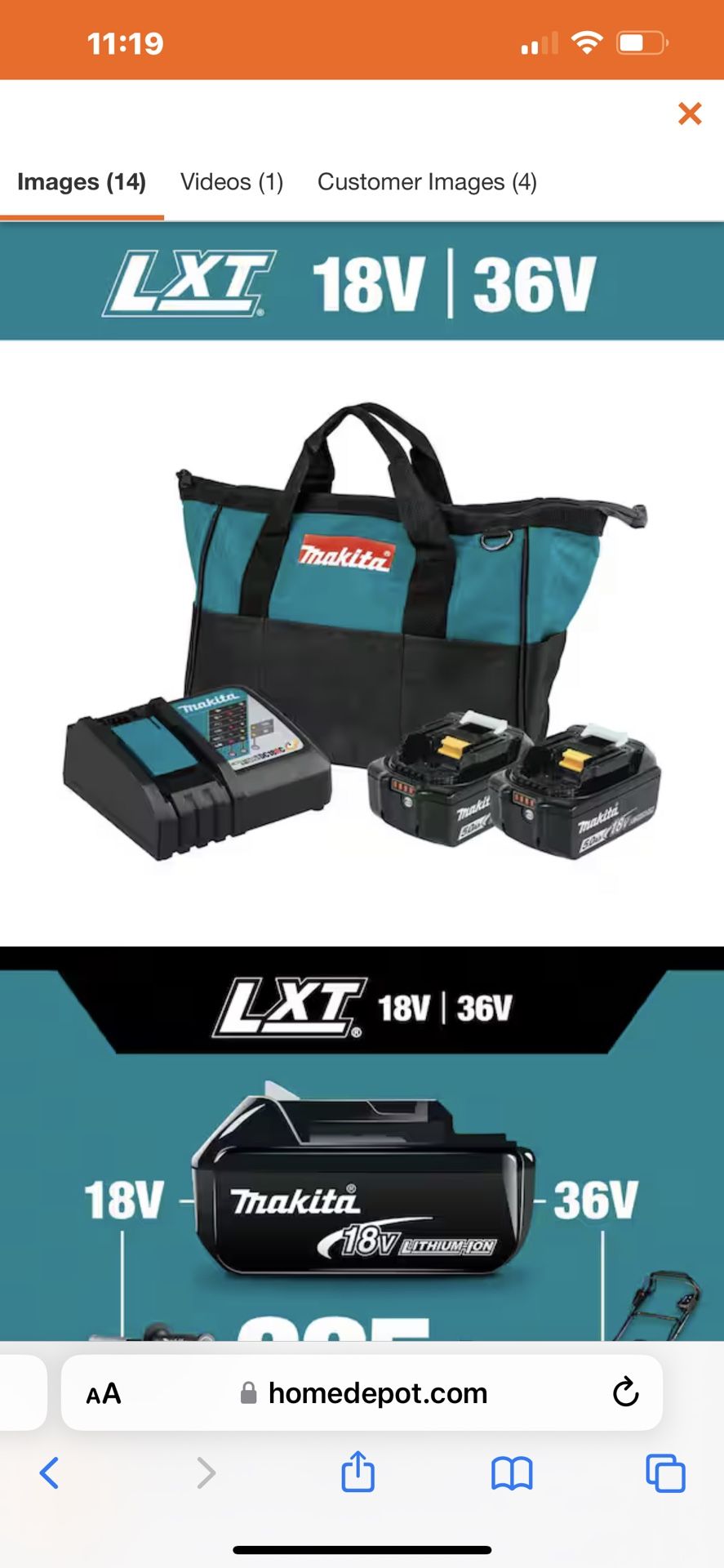 18V LXT Lithium-Ion Battery & Rapid Optimum Charger Starter Pack (5.0Ah)