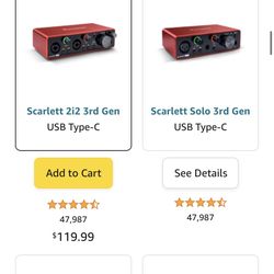 Focusrite Scarlett 2i2 3rd Gen USB Audio