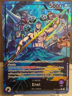 One Piece Enel Alt Art Leader OP15 Holo Anime Grail TCG Core
