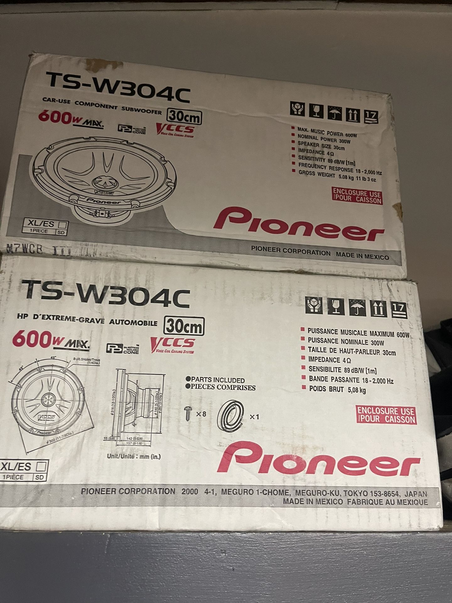 Pioneer TS- W304C Subwoofers 