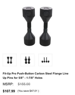Fit-Up Pro Push-Button Carbon Steel Flange Line Up Pins for 5/8" - 1-7/8" Holes for Pipe