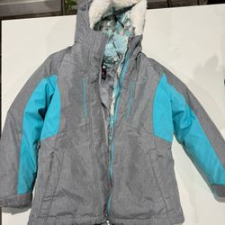 Girls Snow Jacket Size Medium 10/12 2 In 1