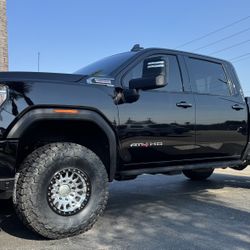 Kmc 445 17x9 8x180 +0 Offset Custom Black / Ring With Toyo R/T Trail 37x12.50R17 Tires🔥🔥🔥🔥