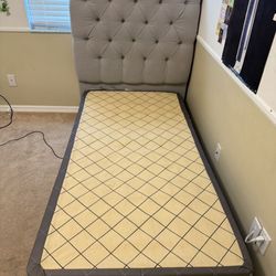 Pottery Barn, Twin Gray Frame And Headboard 