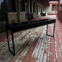 Large Black Wood Console Table 