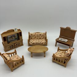 Calico Critters Comfy Living Room Set Furniture Tv Accessories