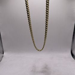 14kt Gold Solid Cuban Link Style Chain